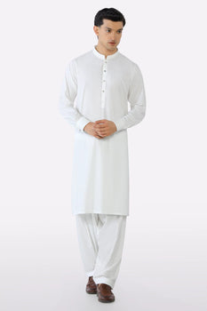 Off White Wash & Wear Shalwar Kameez