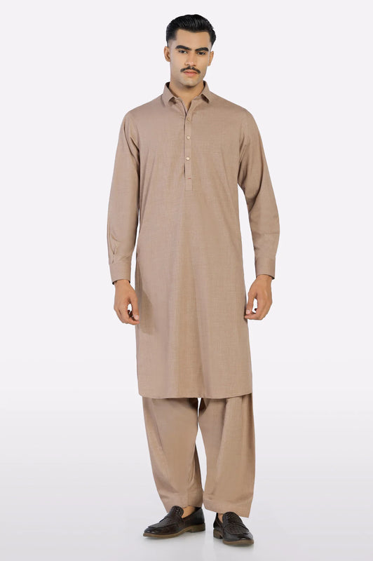 Light Brown Wash & Wear Shalwar Kameez