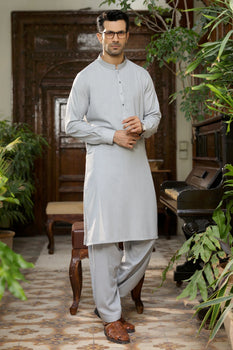 Light Grey Wash & Wear Shalwar Kameez