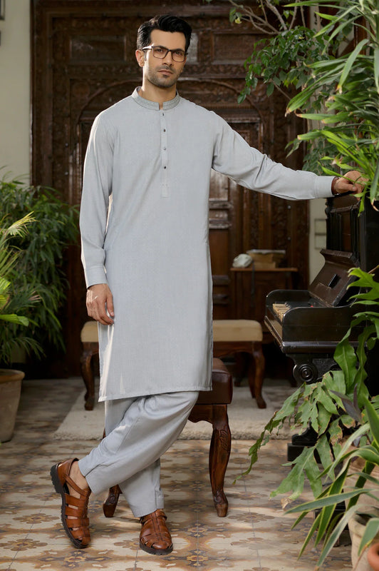 Light Grey Wash & Wear Shalwar Kameez