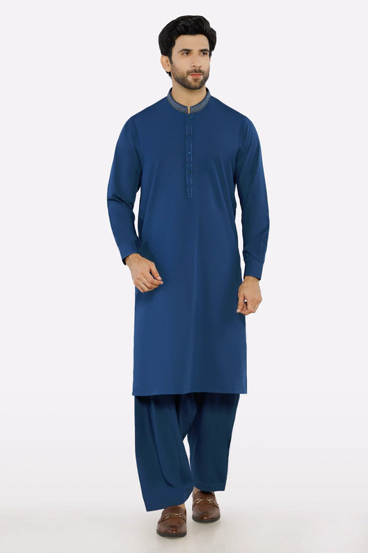 Dark Blue Wash & Wear Shalwar Kameez